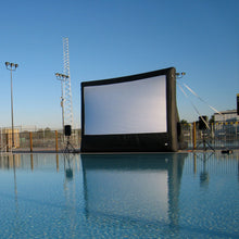 Load image into Gallery viewer, Pro 16’ x 9’ Inflatable Screen by the pool
