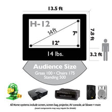 Load image into Gallery viewer, 12’ x 7’ Inflatable Screen Sizing Diagram