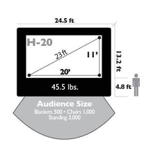 Load image into Gallery viewer, Home 20’ x 11’ Inflatable Screen - Sizing Diagram
