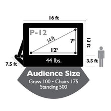 Load image into Gallery viewer, Pro 12’ x 7’ Outdoor Movie Screen - Sizing Diagram