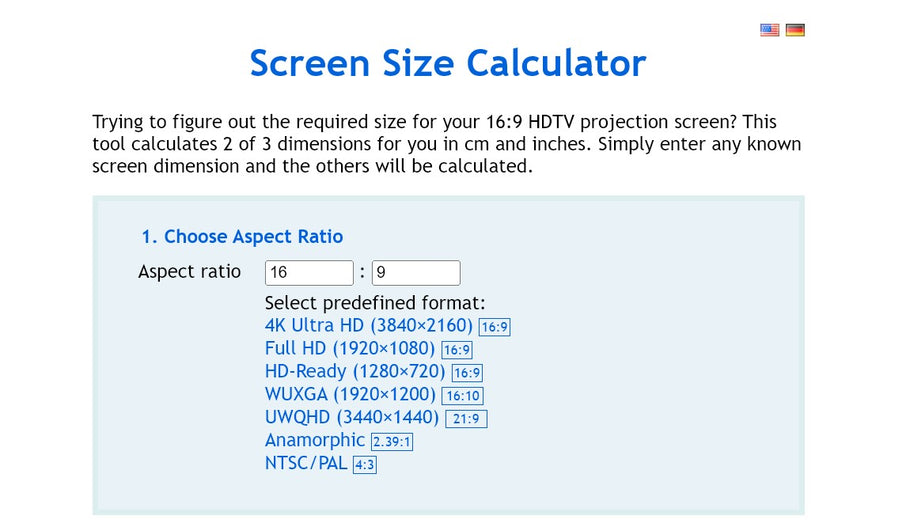 Projector Screen Size Calculator - Handy Tool for Event Producers
